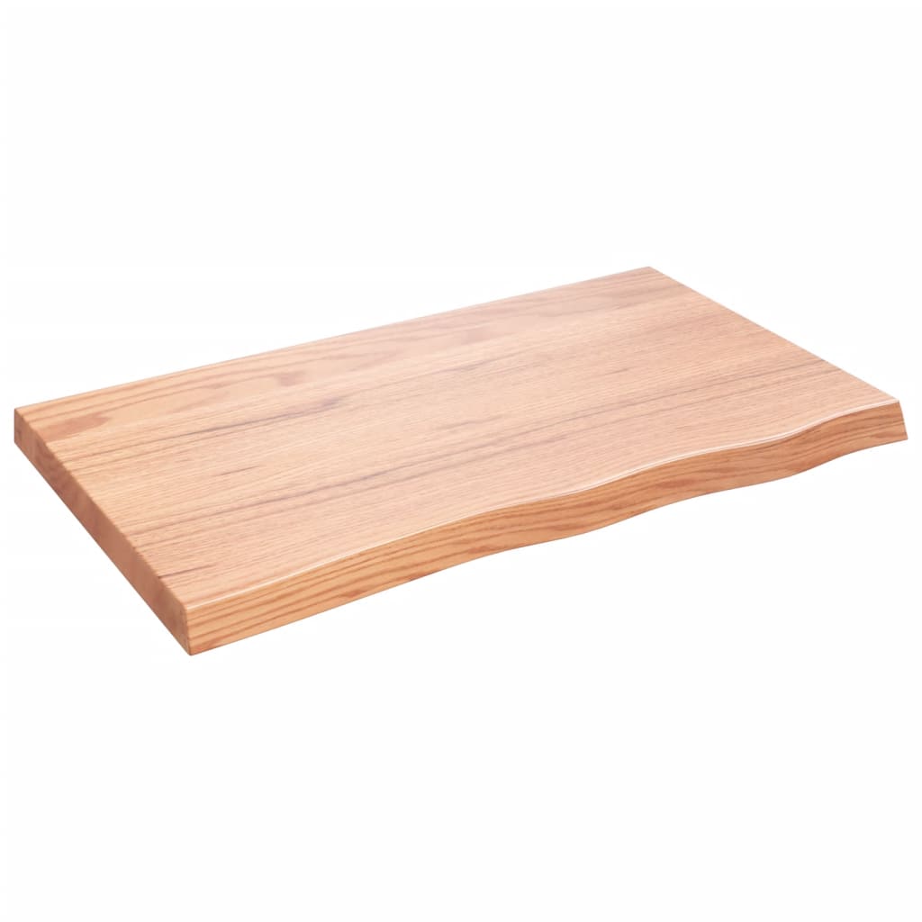 világosbarna kezelt tömör tölgyfa fali polc 100x60x(2-6) cm