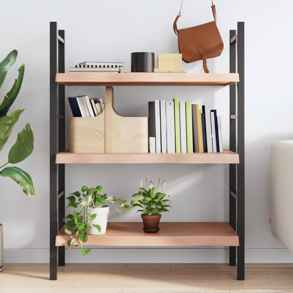 világosbarna kezelt tömör tölgyfa fali polc 100x60x(2-6) cm