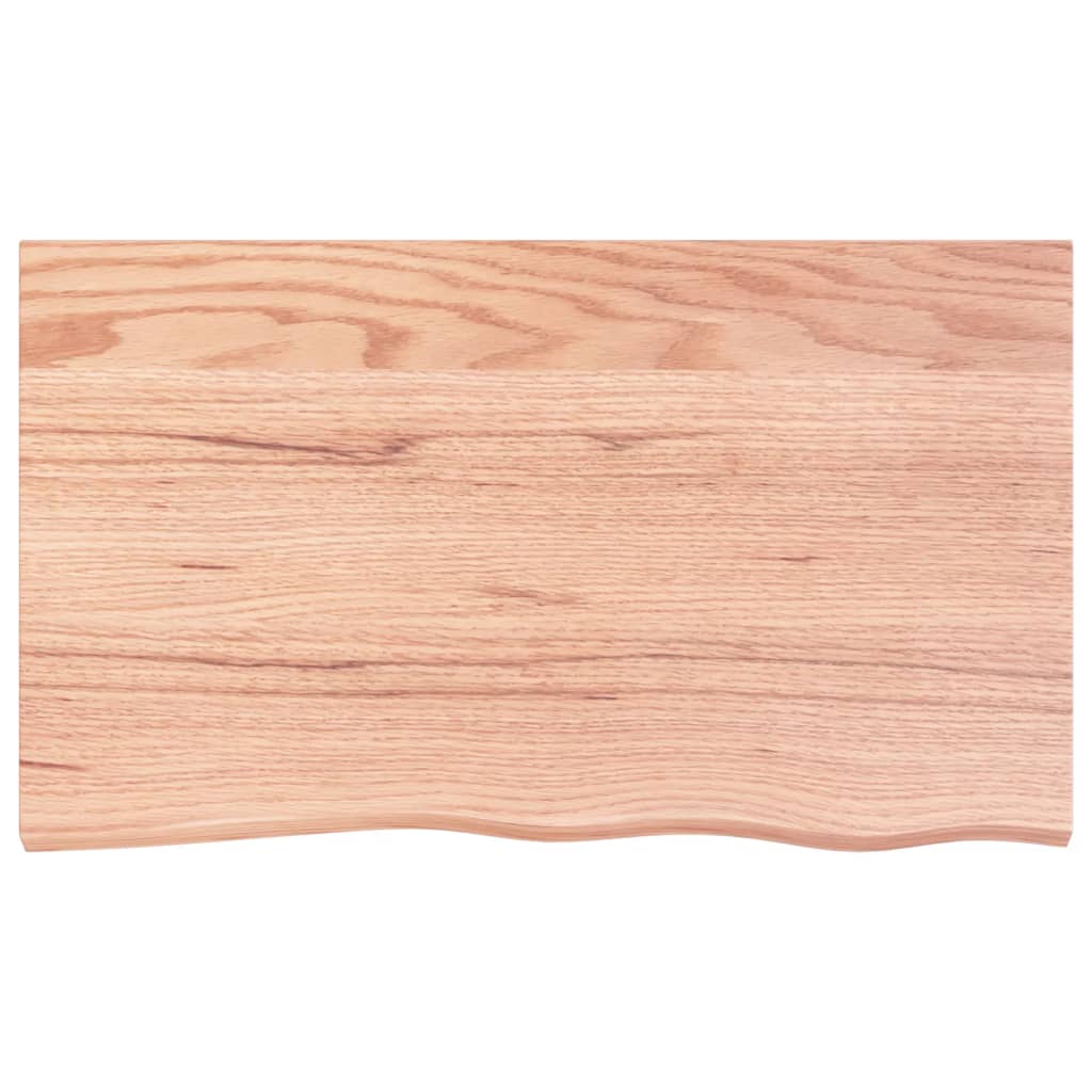 világosbarna kezelt tömör tölgyfa fali polc 100x60x(2-6) cm