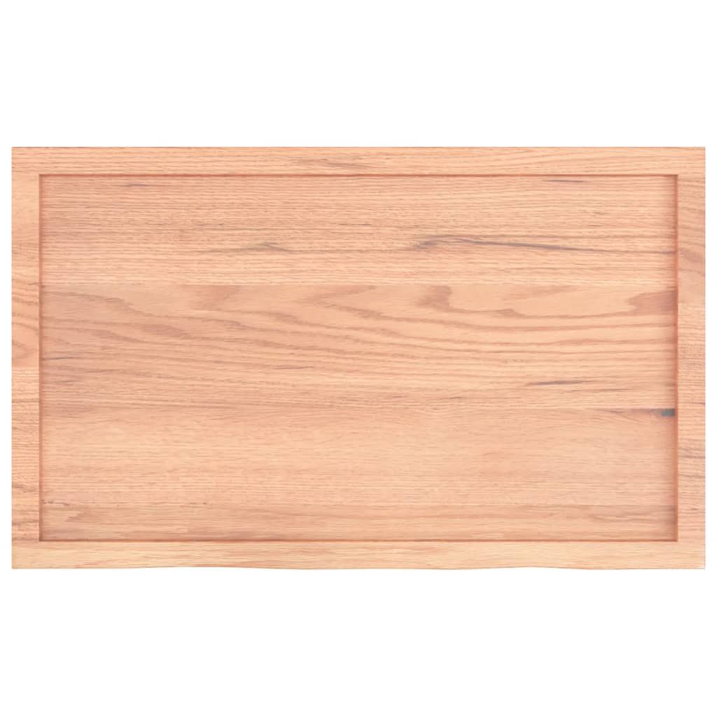 világosbarna kezelt tömör tölgyfa fali polc 100x60x(2-6) cm
