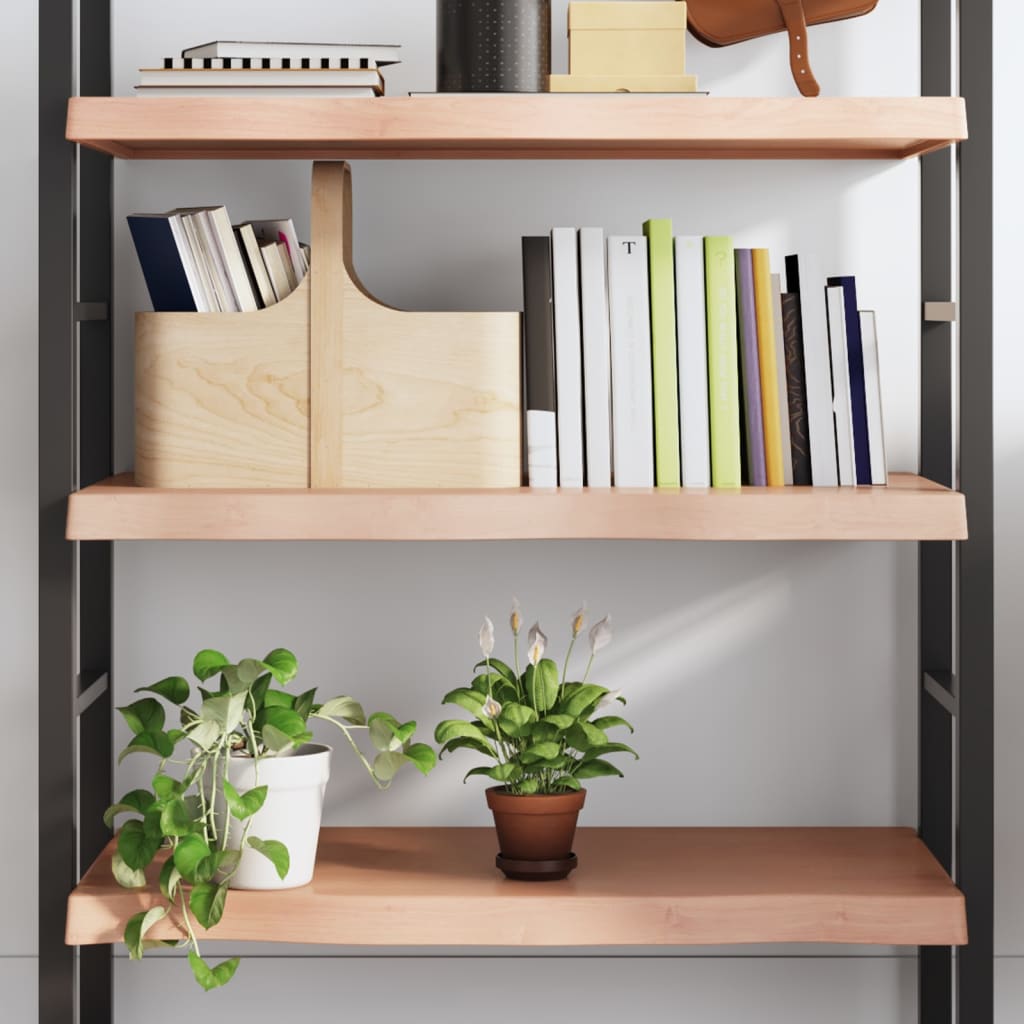 világosbarna kezelt tömör tölgyfa fali polc 100x60x(2-6) cm