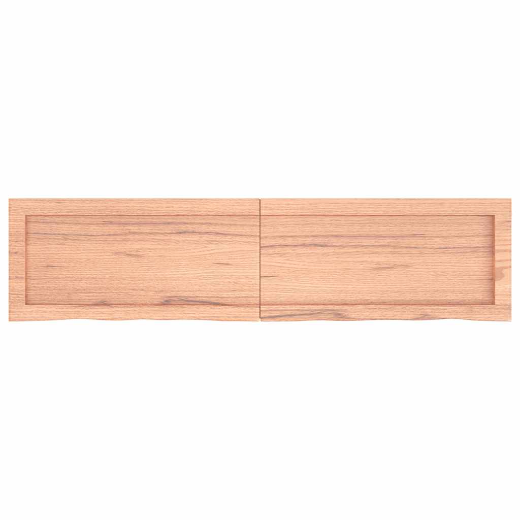 világosbarna kezelt tömör tölgyfa fali polc 120x30x(2-4) cm