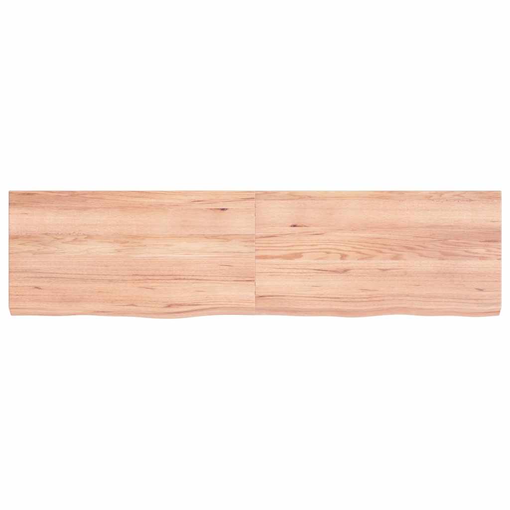 világosbarna kezelt tömör tölgyfa fali polc 120x30x(2-4) cm