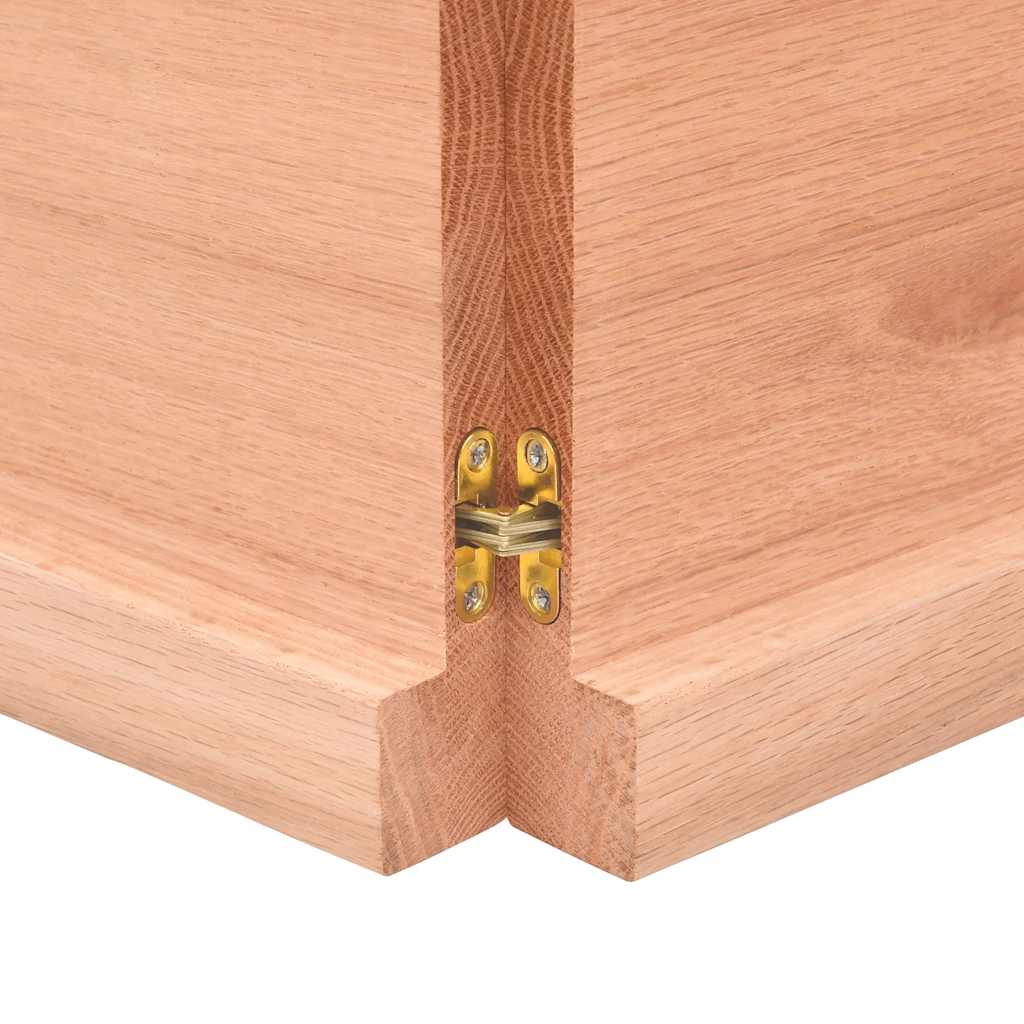 világosbarna kezelt tömör tölgyfa fali polc 120x30x(2-4) cm