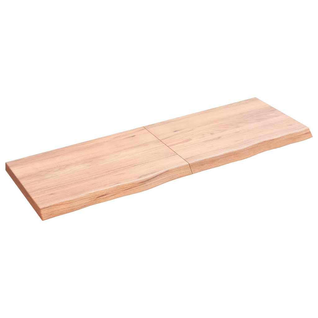 világosbarna kezelt tömör tölgyfa fali polc 120 x 40 x (2-4) cm