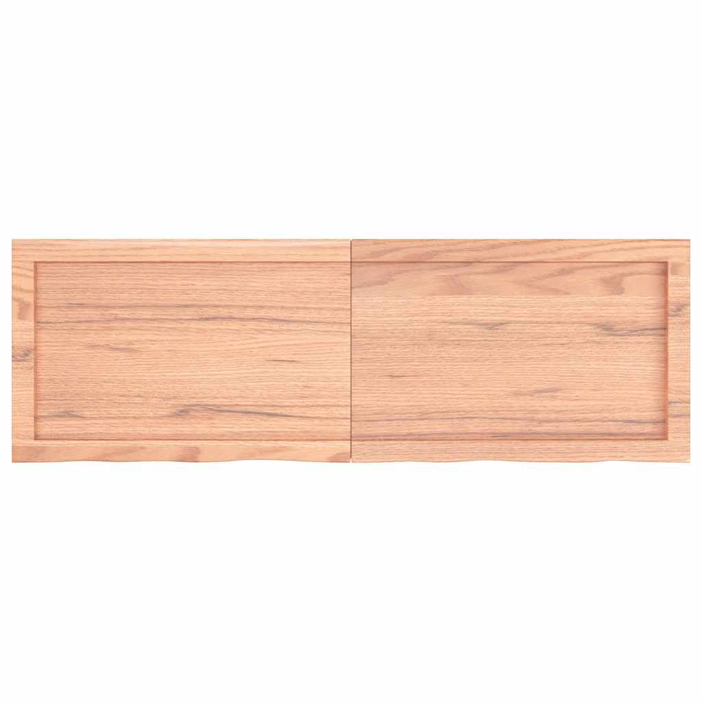 világosbarna kezelt tömör tölgyfa fali polc 120 x 40 x (2-4) cm