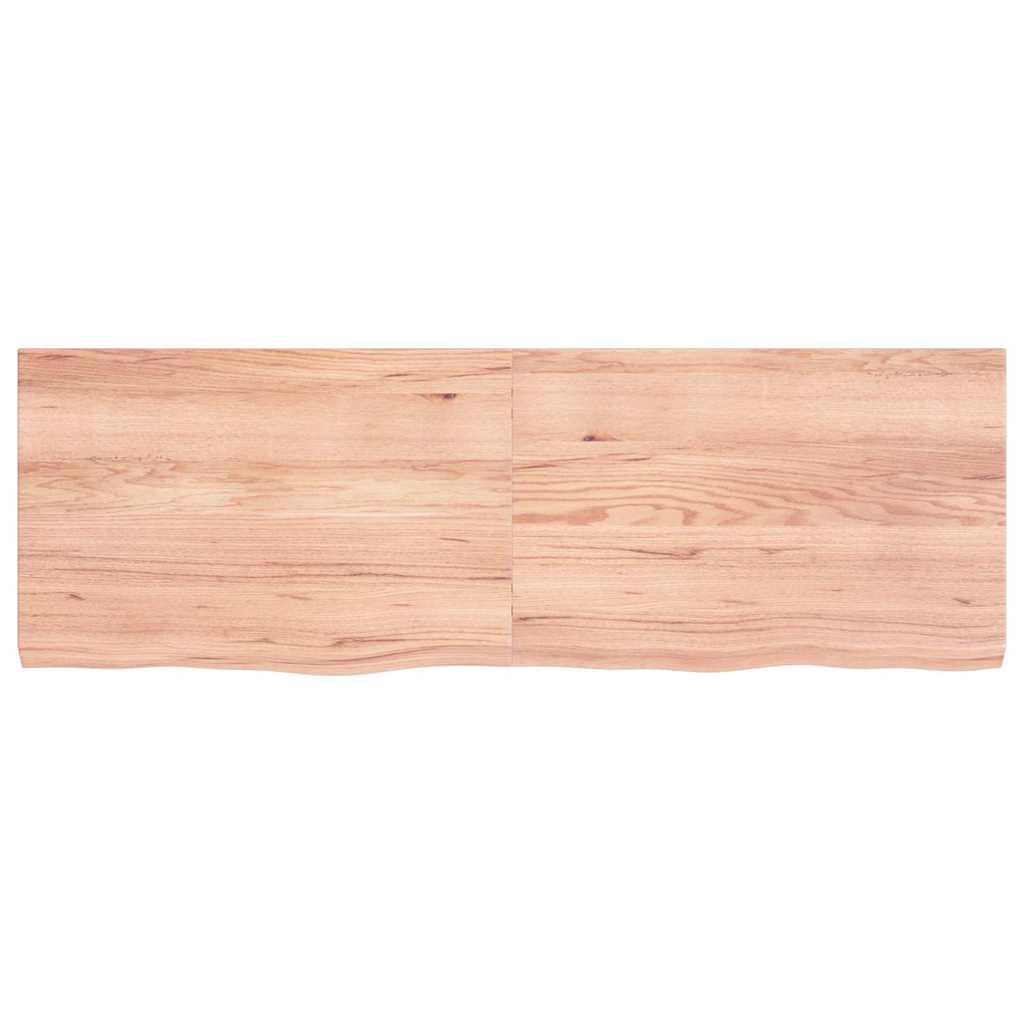 világosbarna kezelt tömör tölgyfa fali polc 120 x 40 x (2-4) cm