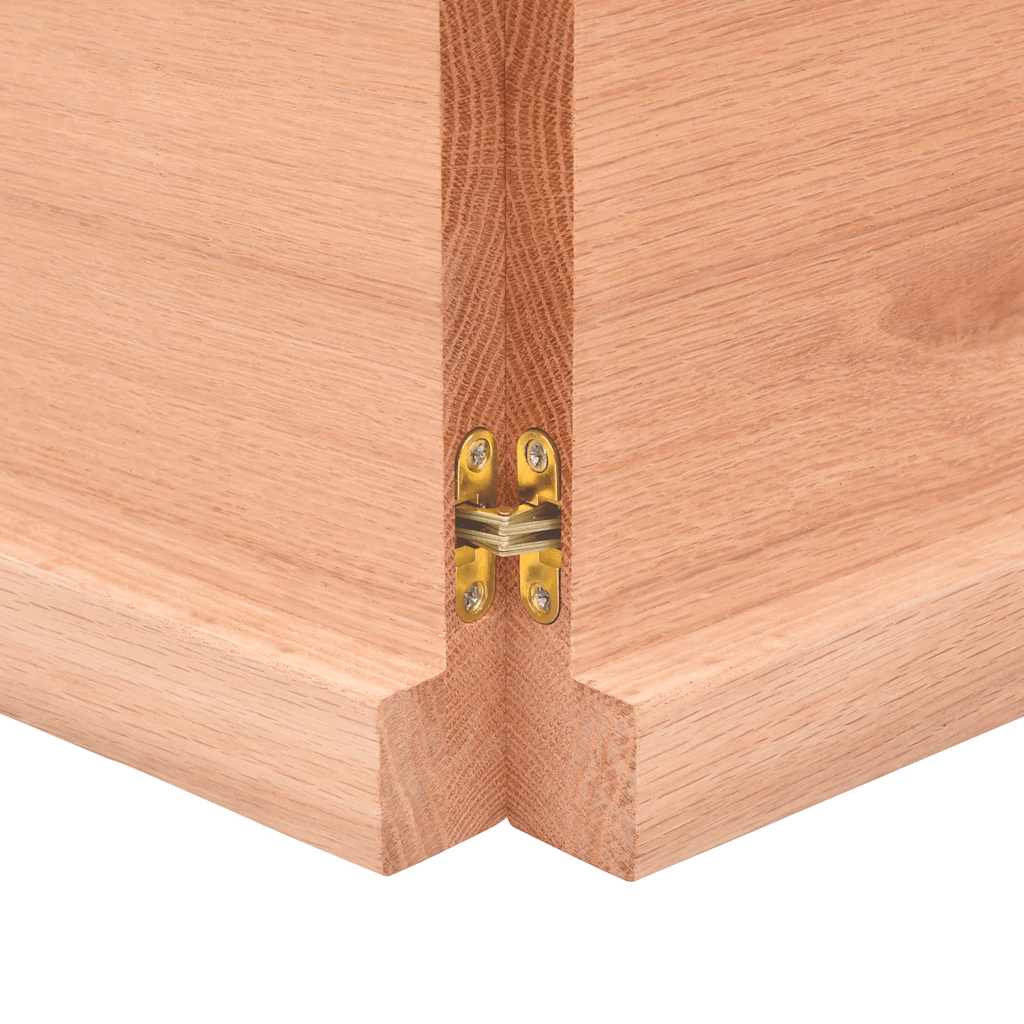 világosbarna kezelt tömör tölgyfa fali polc 120 x 40 x (2-4) cm