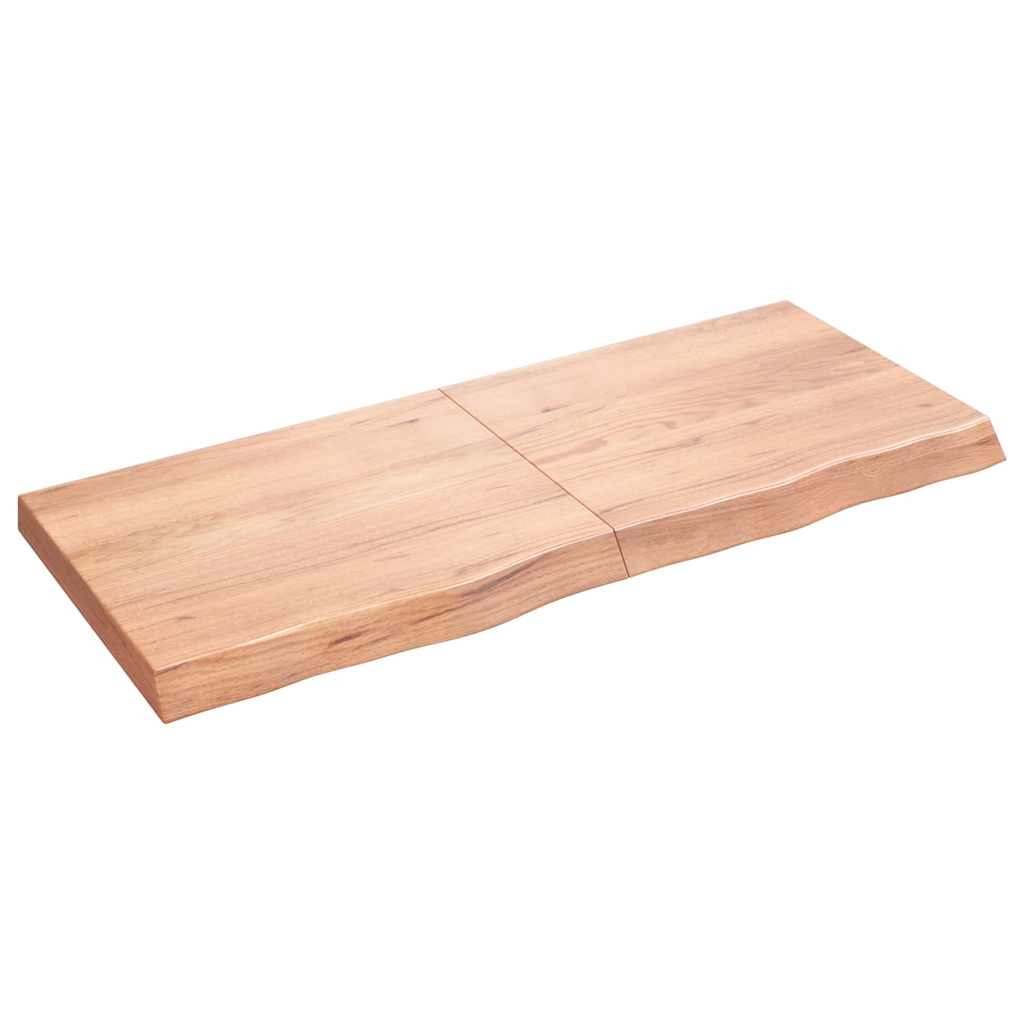 világosbarna kezelt tömör tölgyfa fali polc 120 x 50 x (2-6) cm