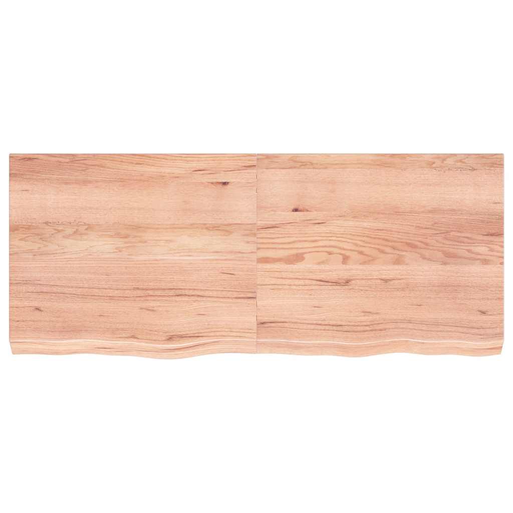 világosbarna kezelt tömör tölgyfa fali polc 120 x 50 x (2-6) cm