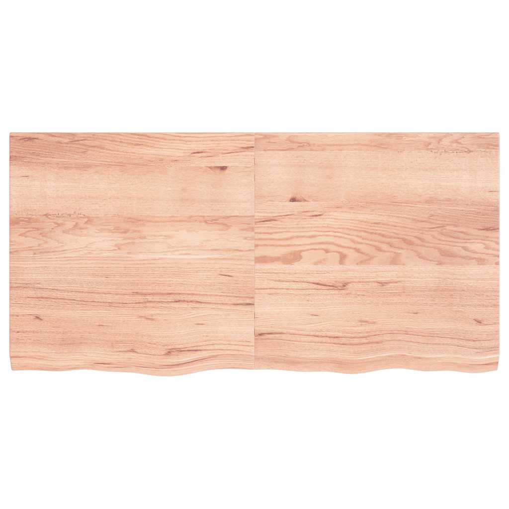 világosbarna kezelt tömör tölgyfa fali polc 120 x 60 x (2-4) cm