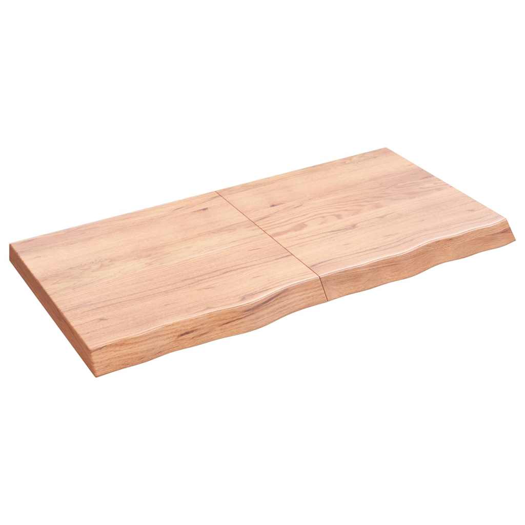 világosbarna kezelt tömör tölgyfa fali polc 120 x 60 x (2-6) cm
