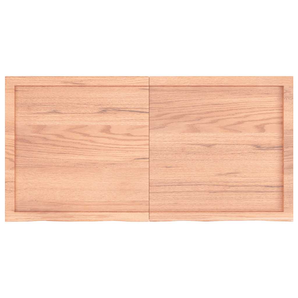 világosbarna kezelt tömör tölgyfa fali polc 120 x 60 x (2-6) cm