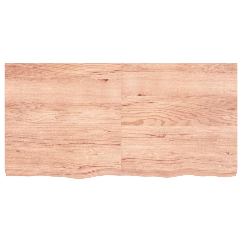 világosbarna kezelt tömör tölgyfa fali polc 120 x 60 x (2-6) cm
