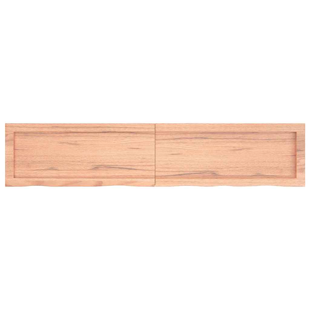 világosbarna kezelt tömör tölgyfa fali polc 140 x 30 x (2-4) cm
