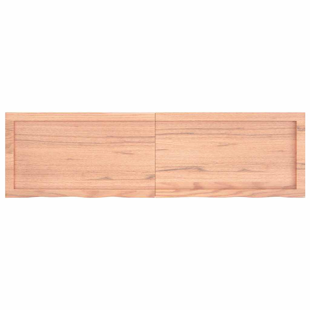 világosbarna kezelt tömör tölgyfa fali polc 140 x 40 x (2-4) cm