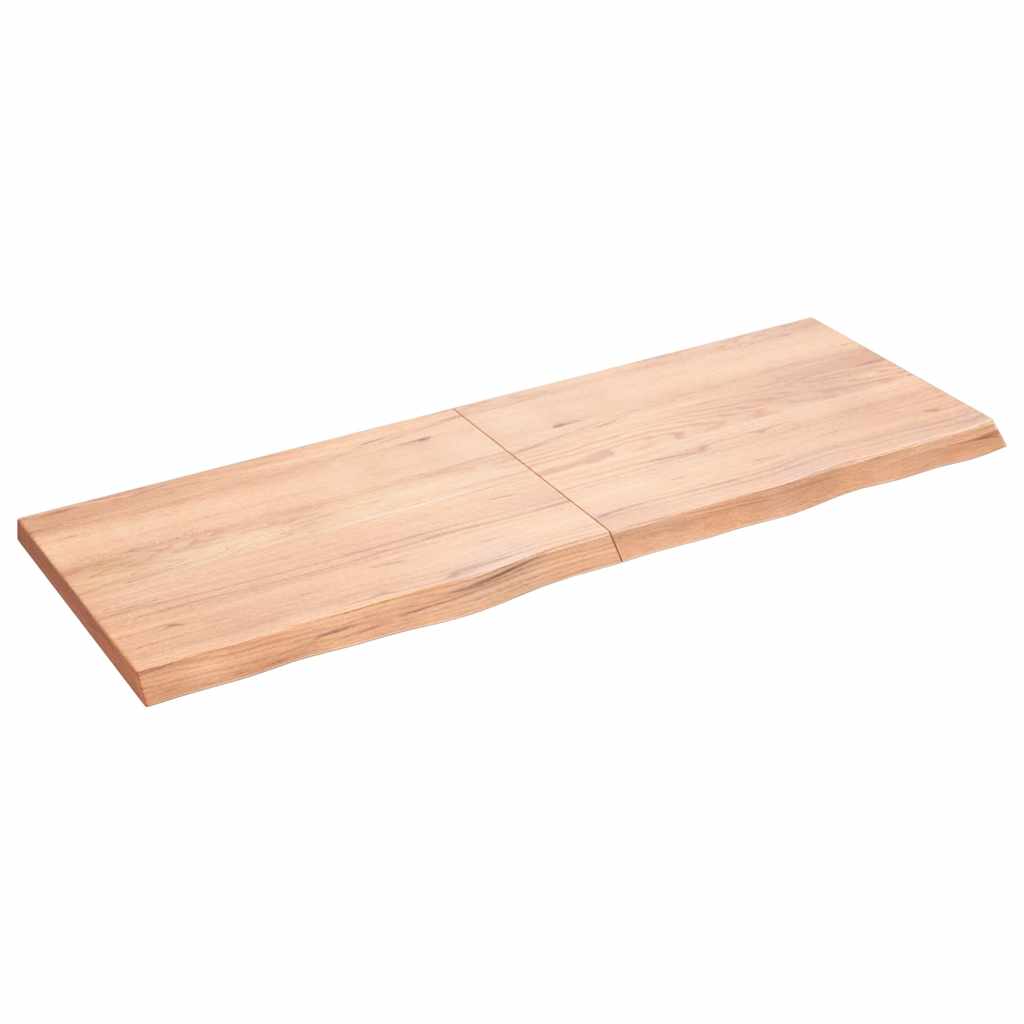 világosbarna kezelt tömör tölgyfa fali polc 140 x 50 x (2-4) cm