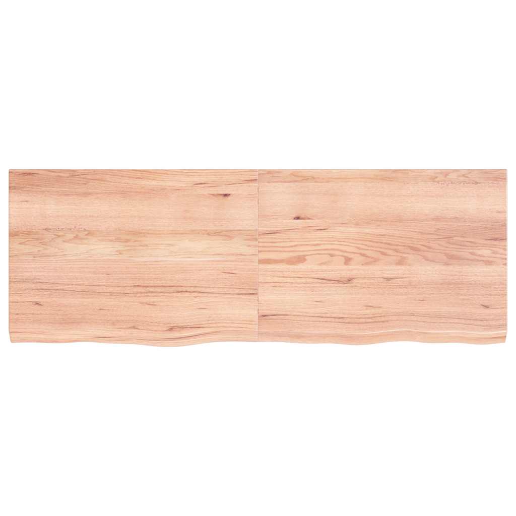 világosbarna kezelt tömör tölgyfa fali polc 140 x 50 x (2-4) cm