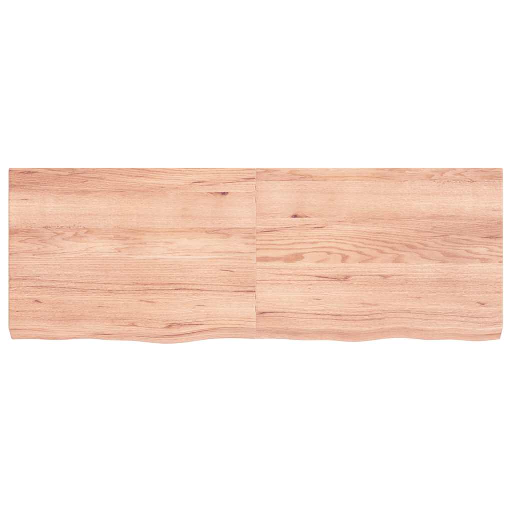 világosbarna kezelt tömör tölgyfa fali polc 140 x 50 x (2-6) cm