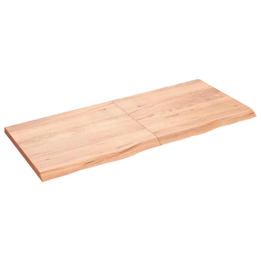 világosbarna kezelt tömör tölgyfa fali polc 140 x 60 x (2-4) cm