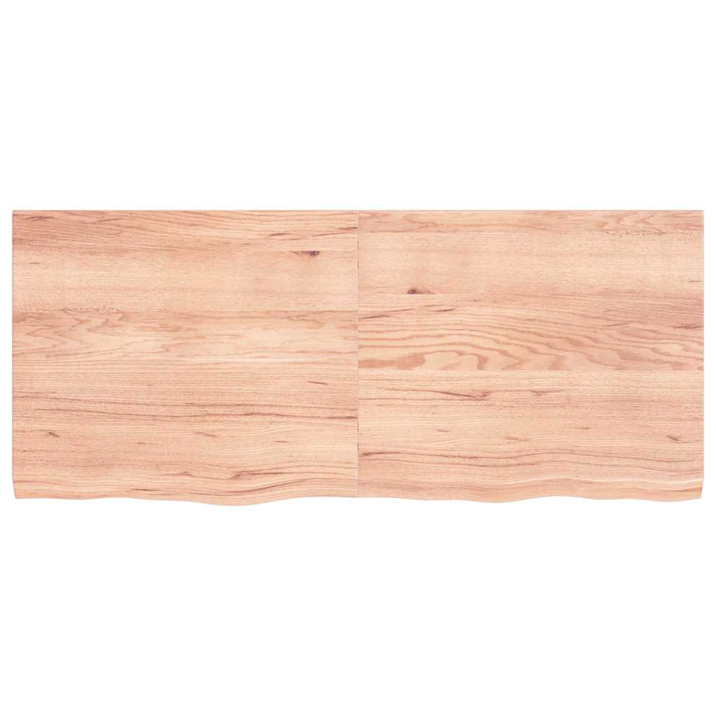világosbarna kezelt tömör tölgyfa fali polc 140 x 60 x (2-4) cm