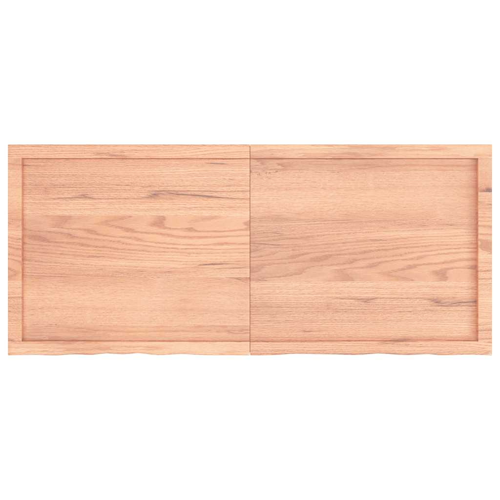 világosbarna kezelt tömör tölgyfa fali polc 140 x 60 x (2-6) cm