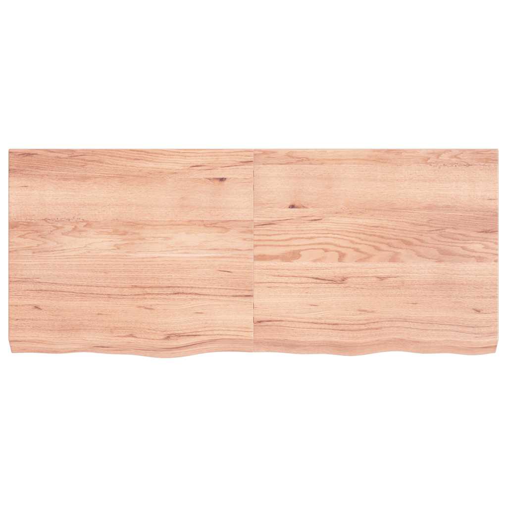világosbarna kezelt tömör tölgyfa fali polc 140 x 60 x (2-6) cm