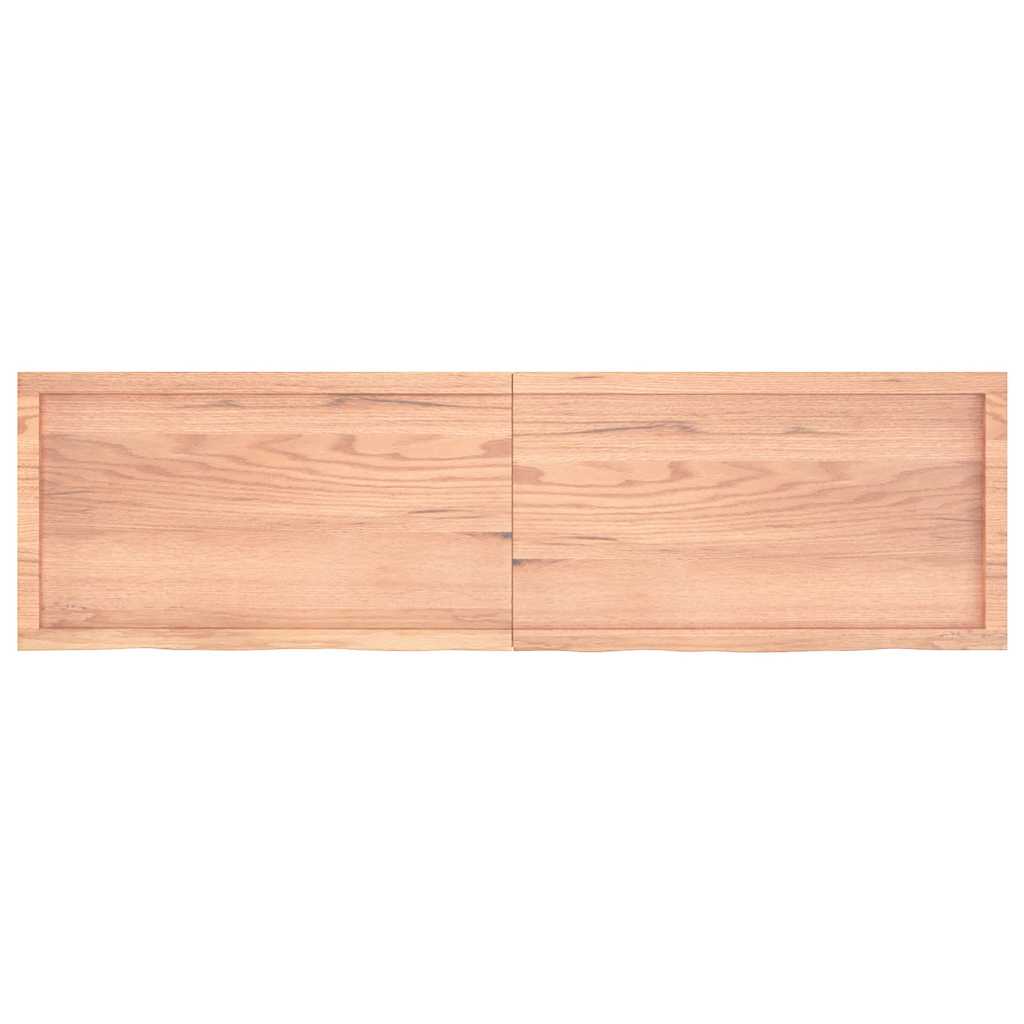 világosbarna kezelt tömör tölgyfa fali polc 180 x 50 x (2-4) cm