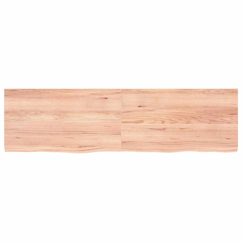 világosbarna kezelt tömör tölgyfa fali polc 180 x 50 x (2-4) cm