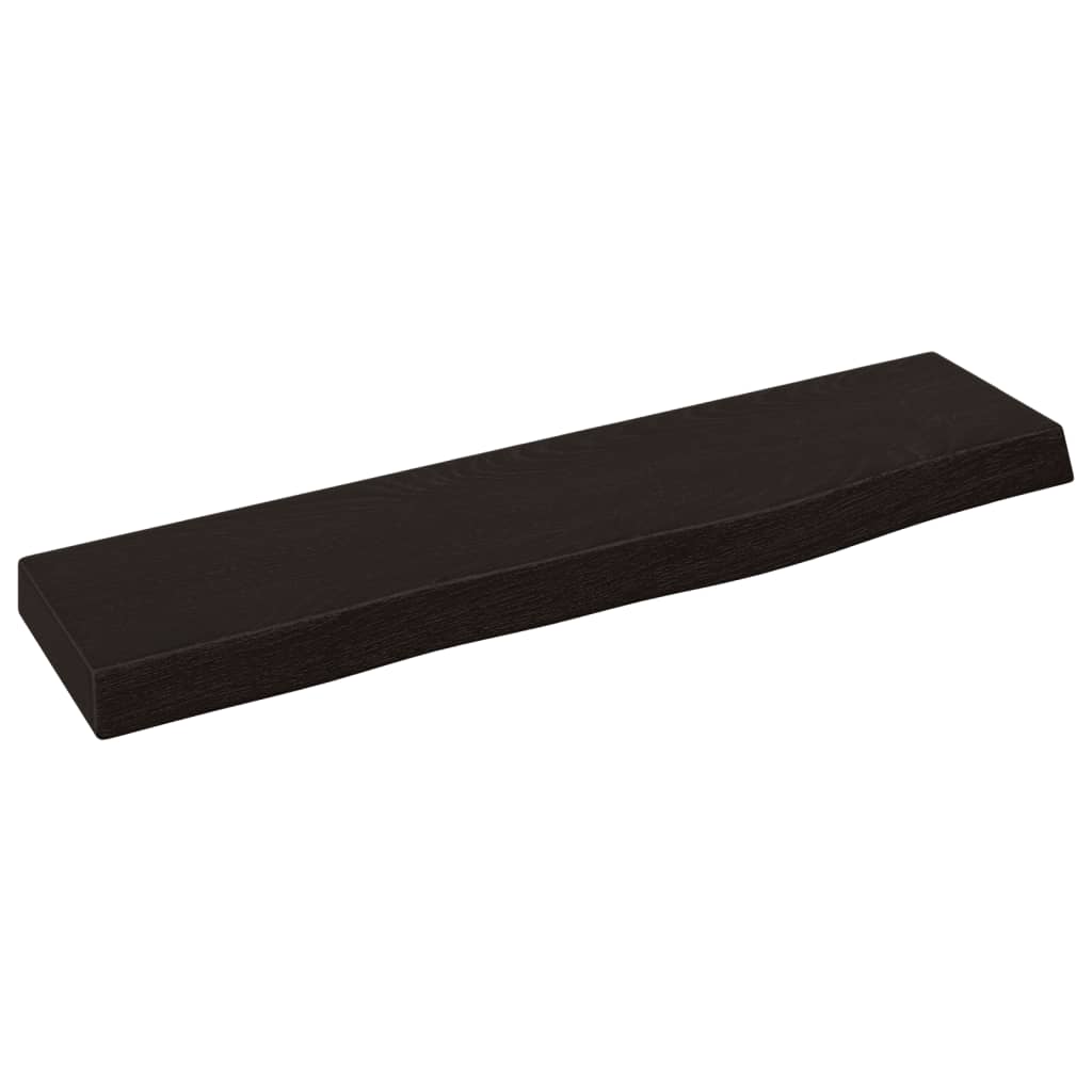 sötétbarna kezelt tömör tölgyfa fali polc 40x10x2 cm