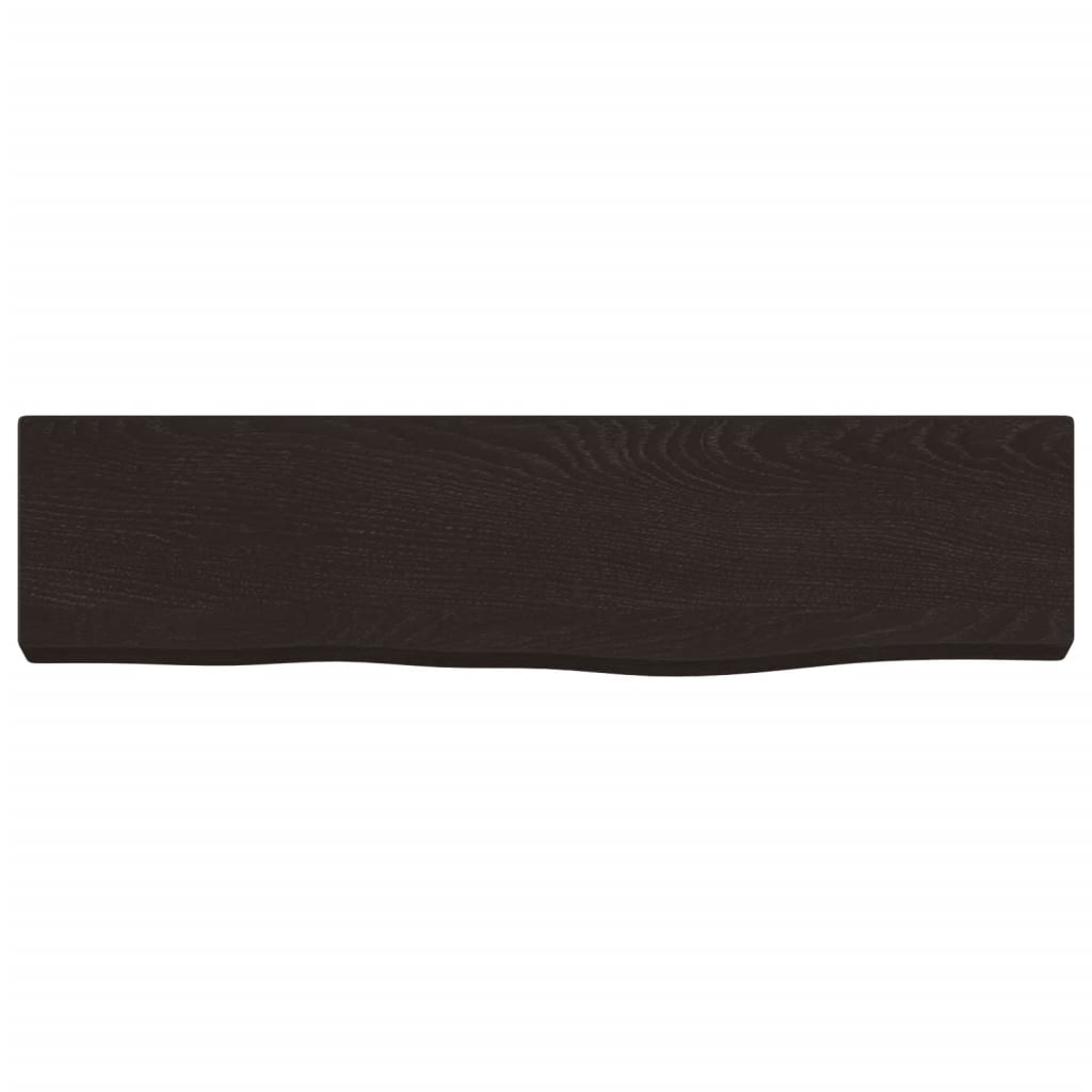 sötétbarna kezelt tömör tölgyfa fali polc 40x10x2 cm