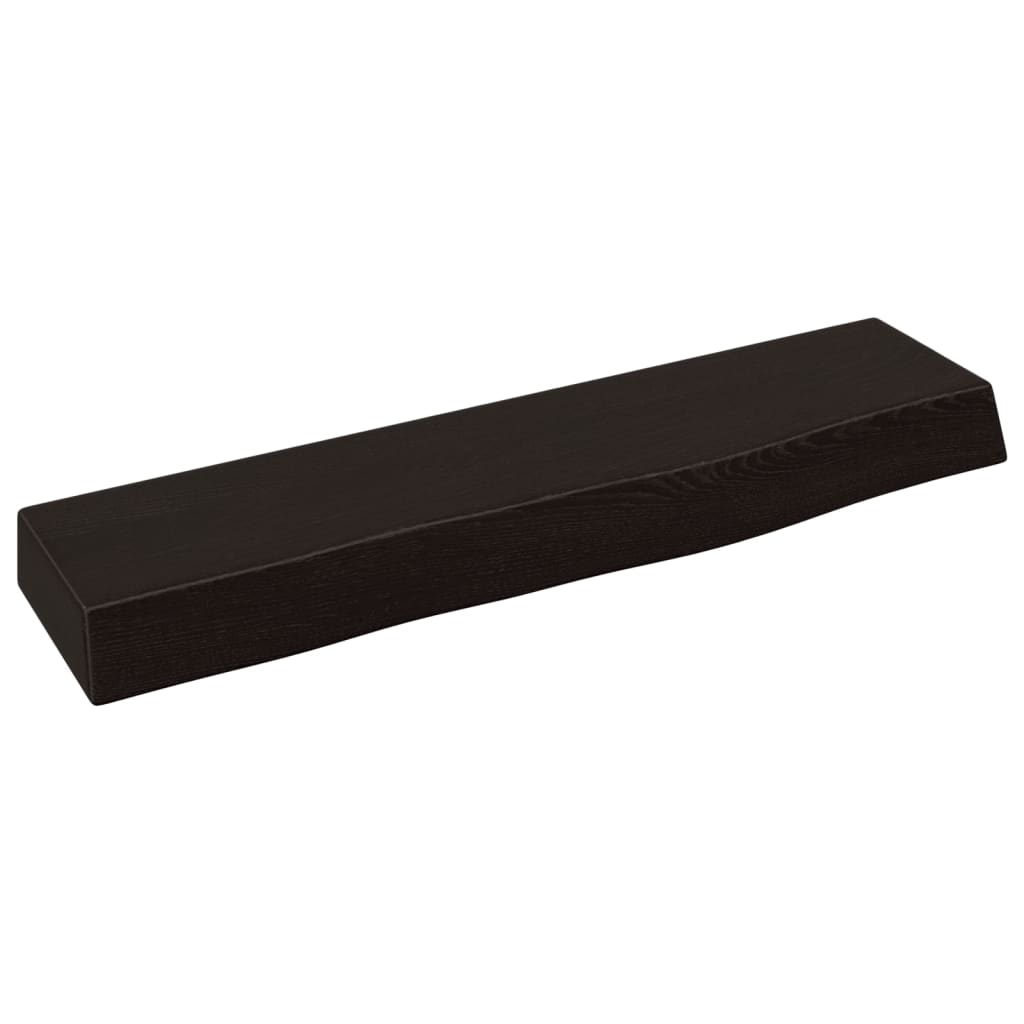 sötétbarna kezelt tömör tölgyfa fali polc 40x10x4 cm