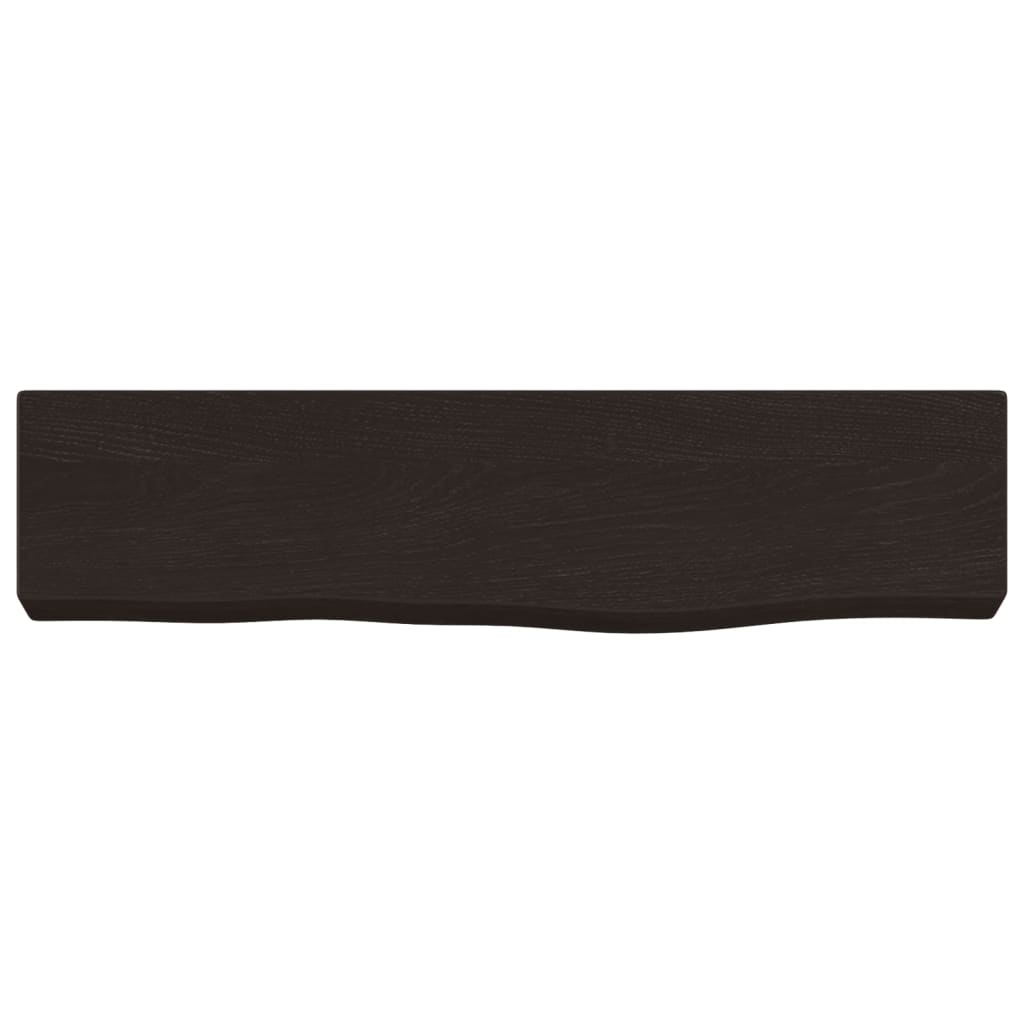 sötétbarna kezelt tömör tölgyfa fali polc 40x10x4 cm