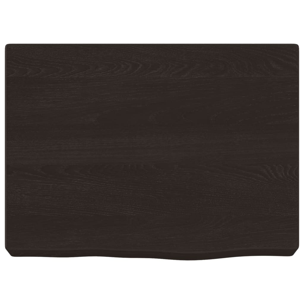 sötétbarna kezelt tömör tölgyfa fali polc 40x30x(2-4) cm