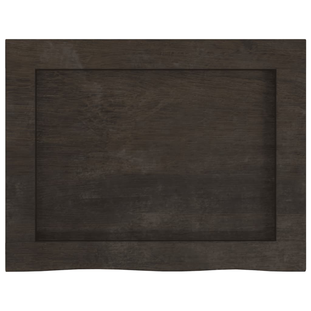 sötétbarna kezelt tömör tölgyfa fali polc 40x30x(2-4) cm
