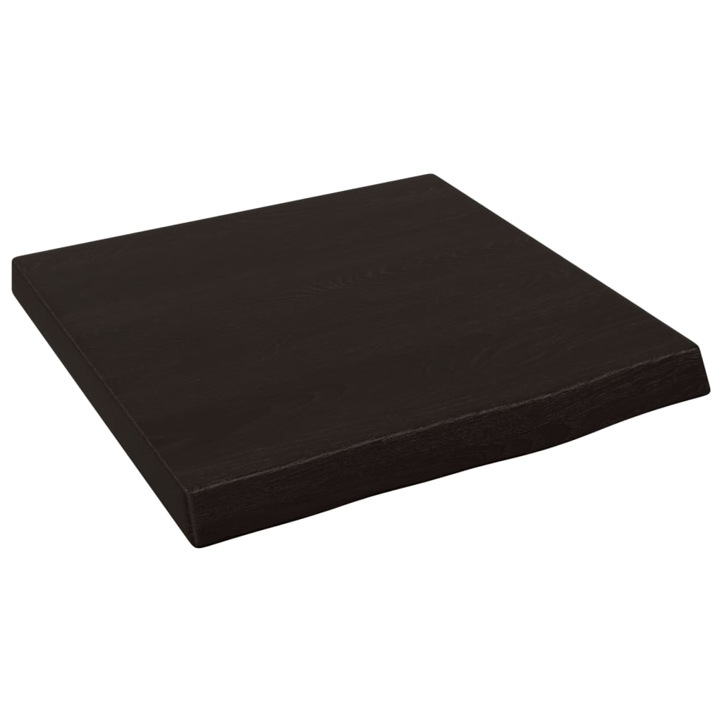 sötétbarna kezelt tömör tölgyfa fali polc 40x40x(2-4) cm