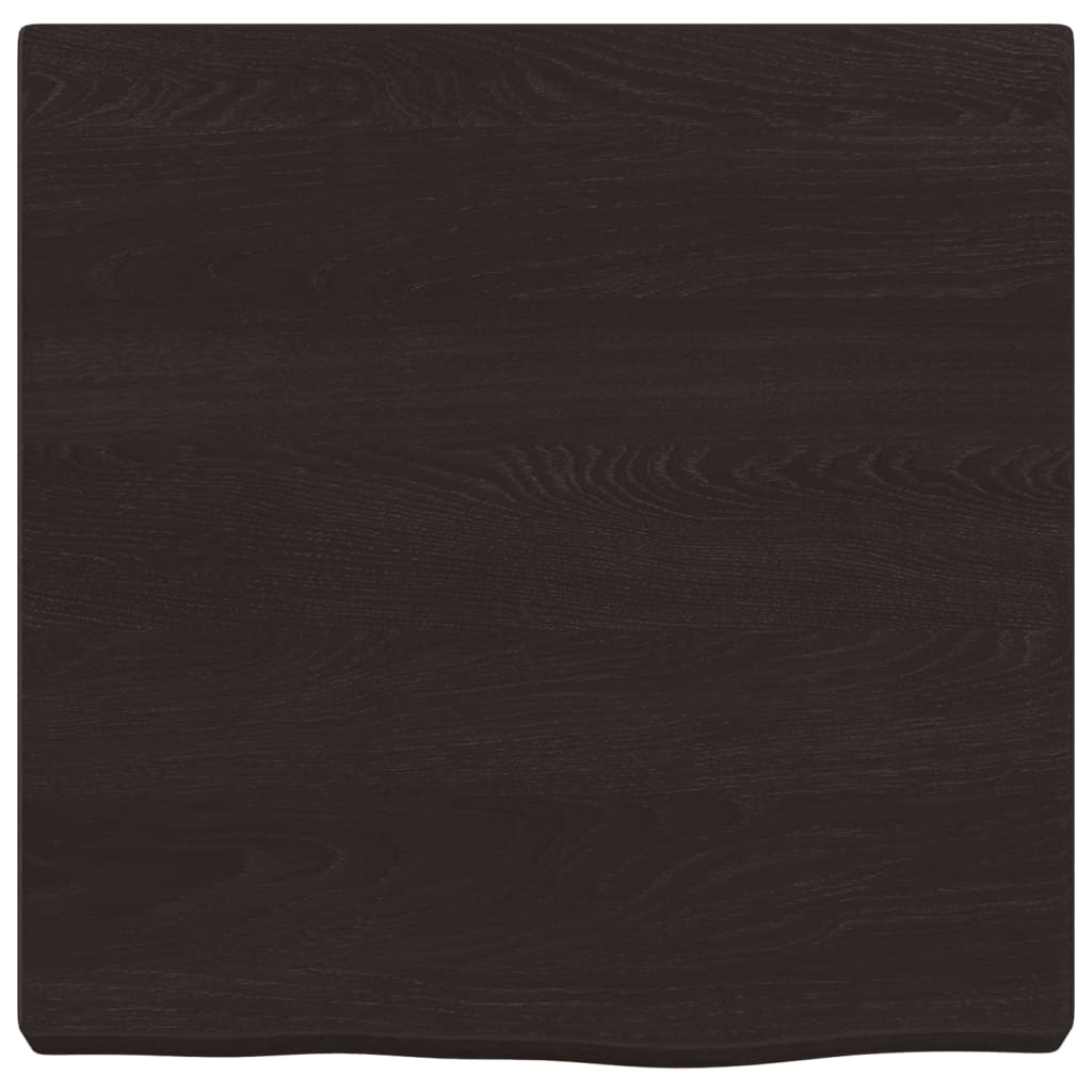 sötétbarna kezelt tömör tölgyfa fali polc 40x40x(2-4) cm