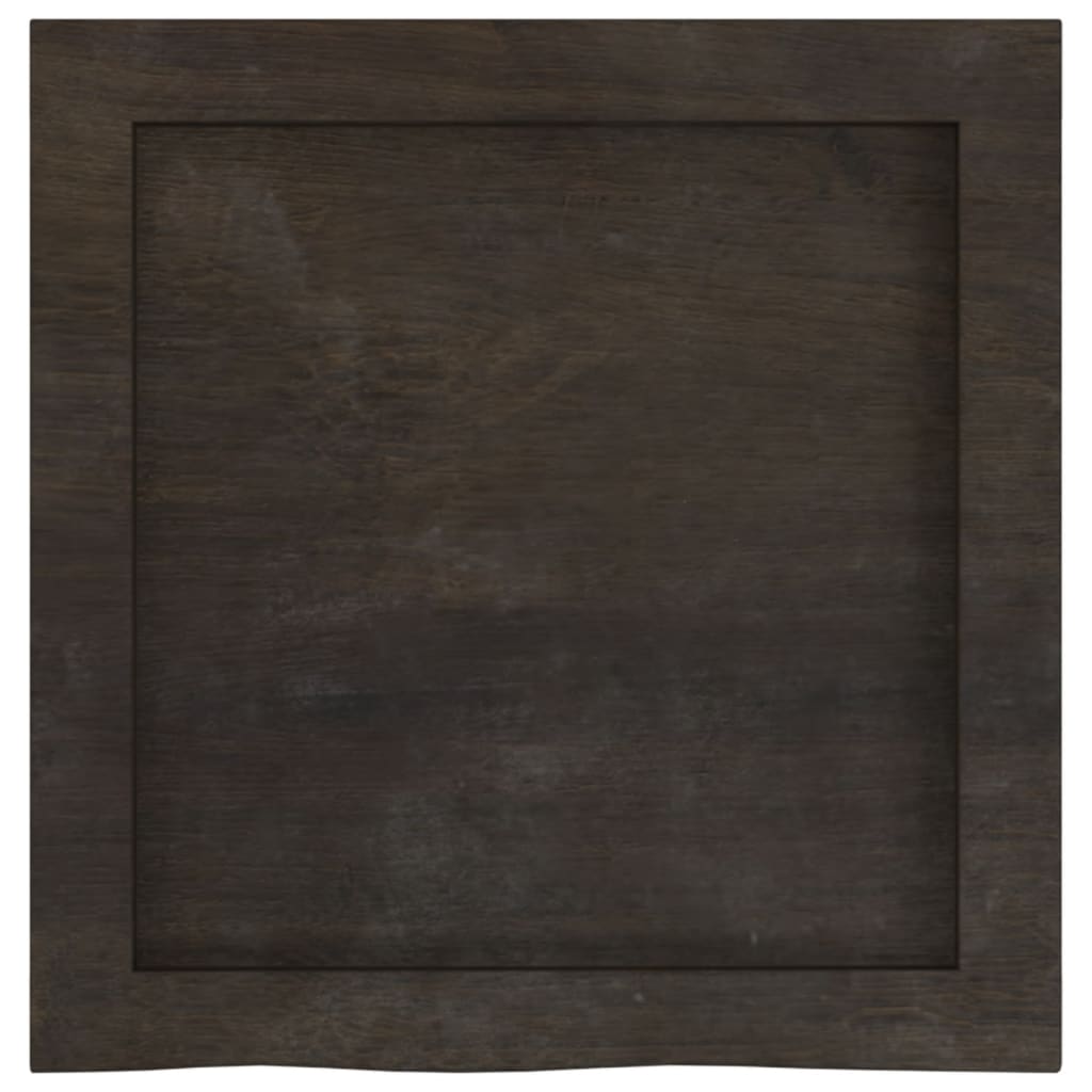 sötétbarna kezelt tömör tölgyfa fali polc 40x40x(2-4) cm