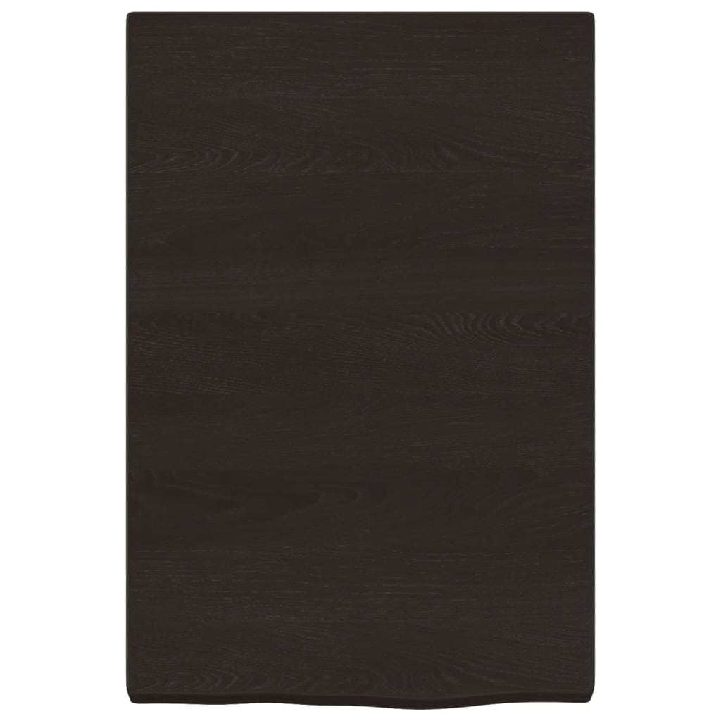 sötétbarna kezelt tömör tölgyfa fali polc 40x60x(2-4) cm