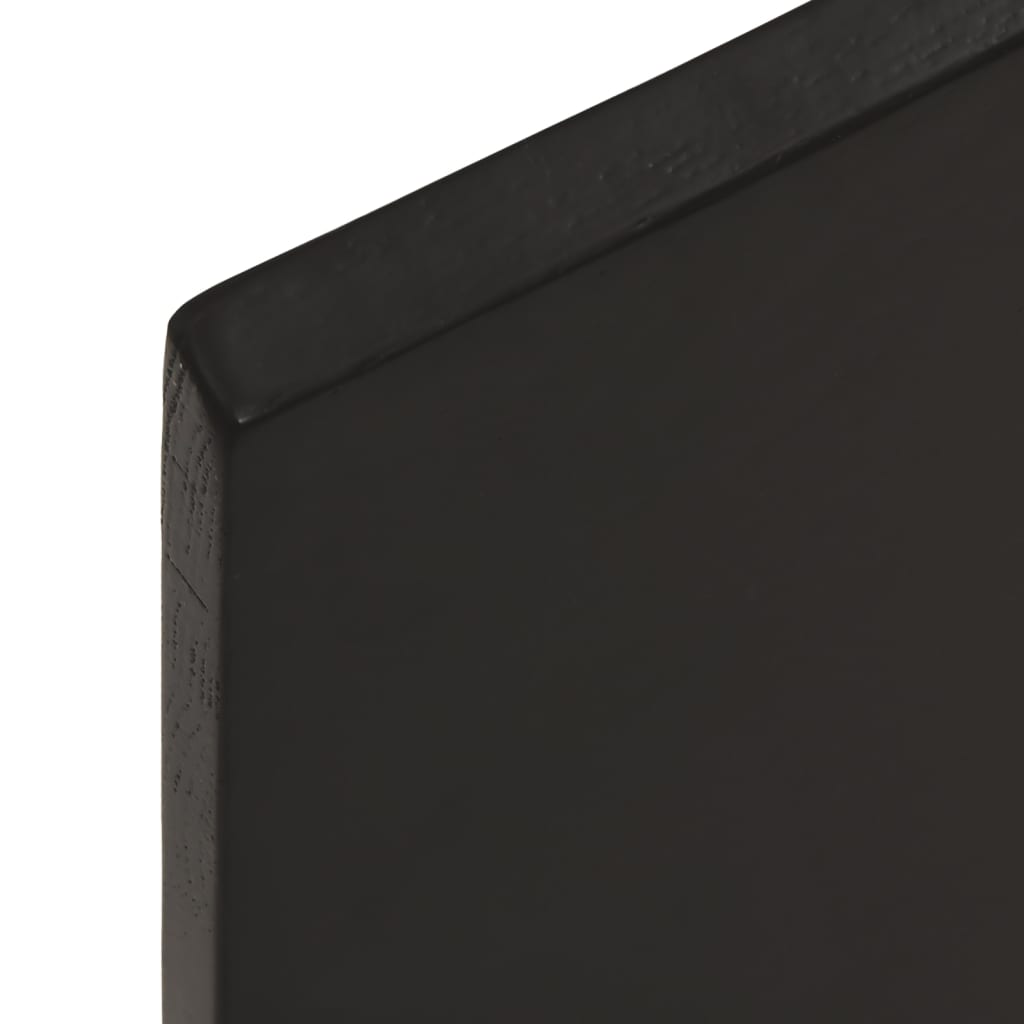 sötétbarna kezelt tömör tölgyfa fali polc 60x10x2 cm