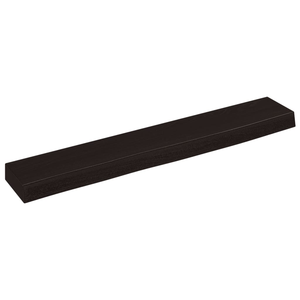 sötétbarna kezelt tömör tölgyfa fali polc 60x10x4 cm