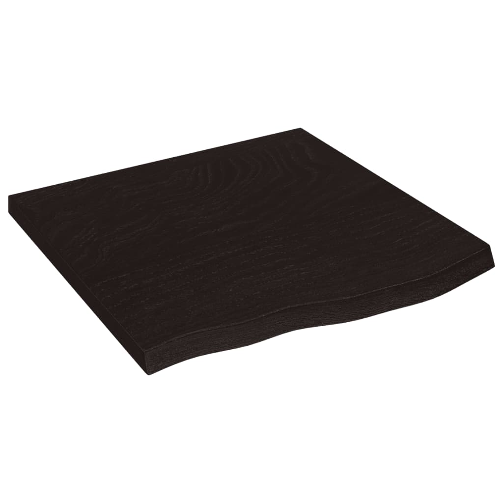 sötétbarna kezelt tömör tölgyfa fali polc 60x60x(2-4) cm