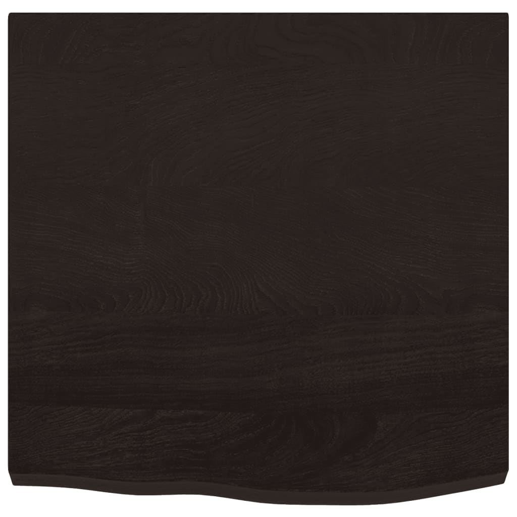 sötétbarna kezelt tömör tölgyfa fali polc 60x60x(2-4) cm