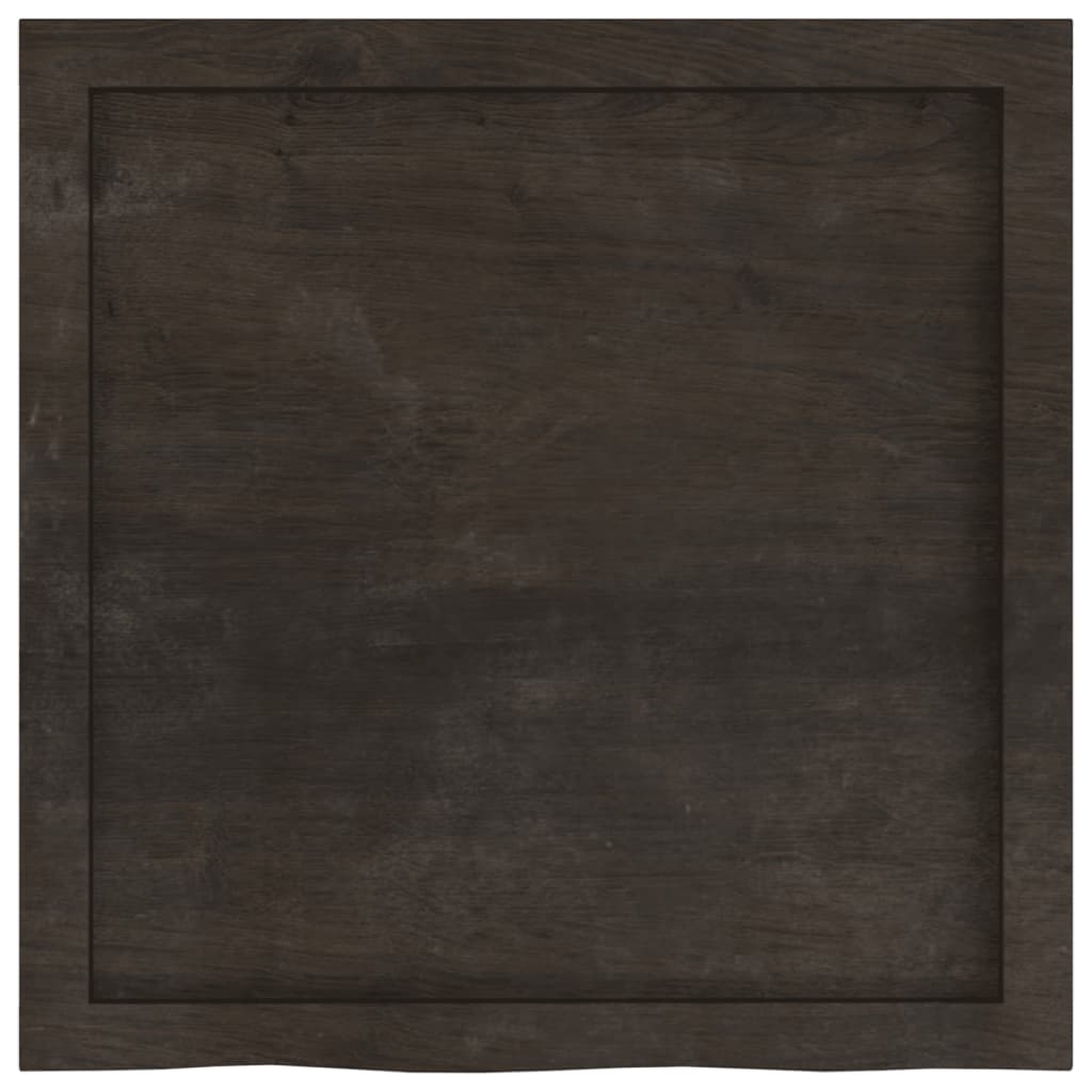 sötétbarna kezelt tömör tölgyfa fali polc 60x60x(2-4) cm