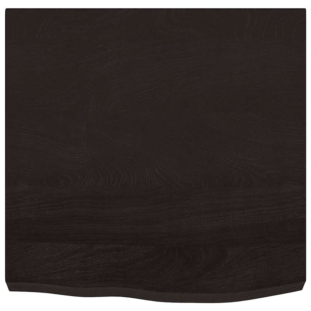 sötétbarna kezelt tömör tölgyfa fali polc 60x60x(2-6) cm