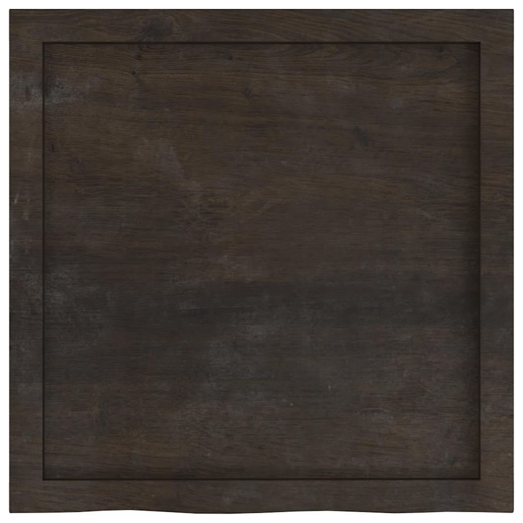 sötétbarna kezelt tömör tölgyfa fali polc 60x60x(2-6) cm