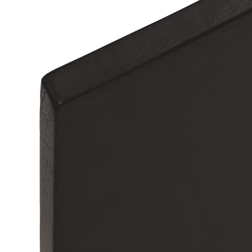 sötétbarna kezelt tömör tölgyfa fali polc 80x20x2 cm