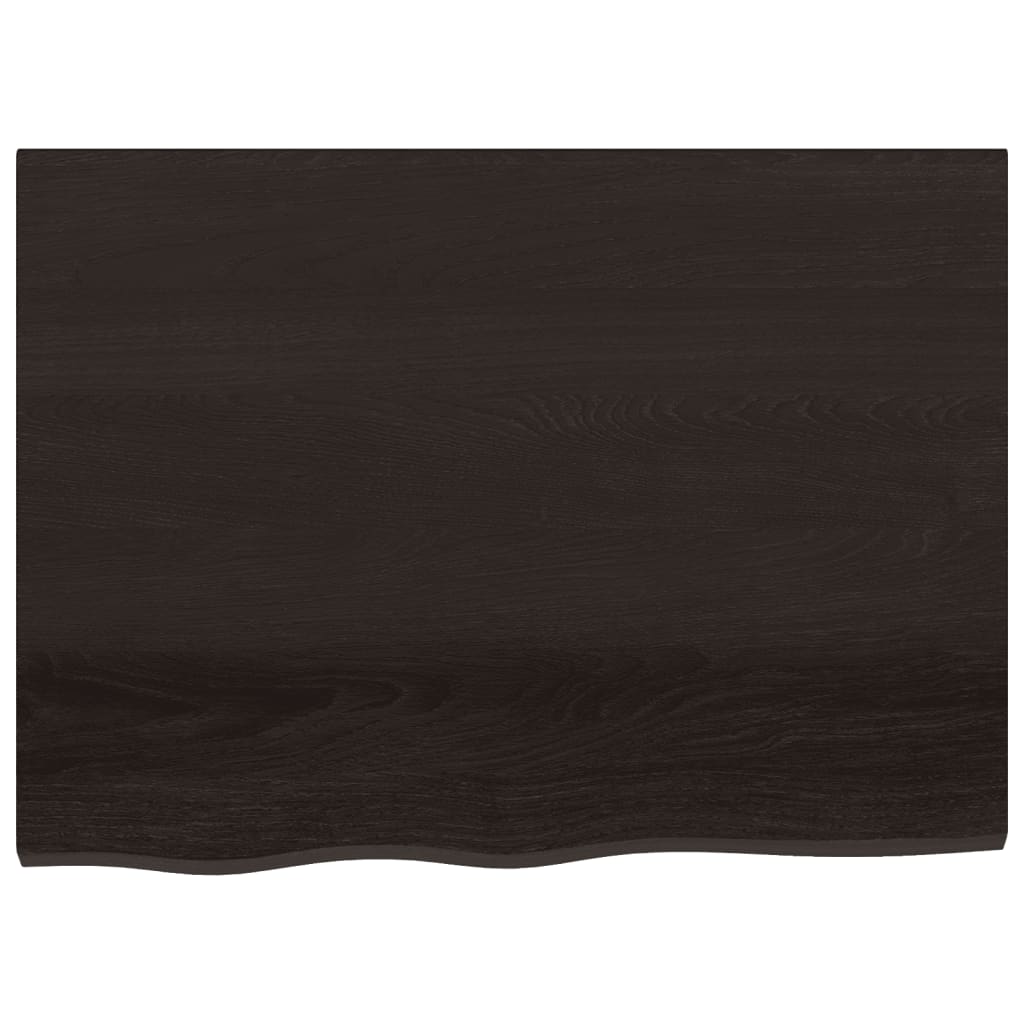 sötétbarna kezelt tömör tölgyfa fali polc 80x60x(2-4) cm