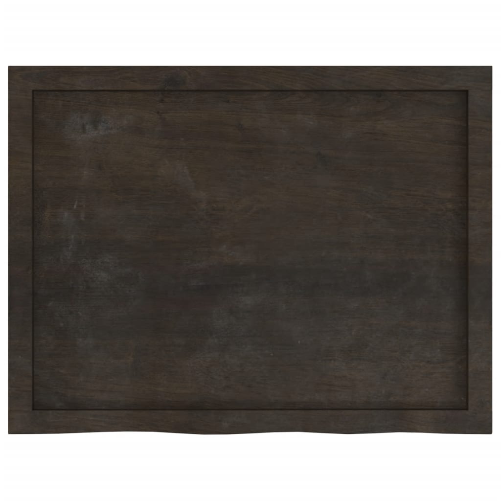 sötétbarna kezelt tömör tölgyfa fali polc 80x60x(2-6) cm
