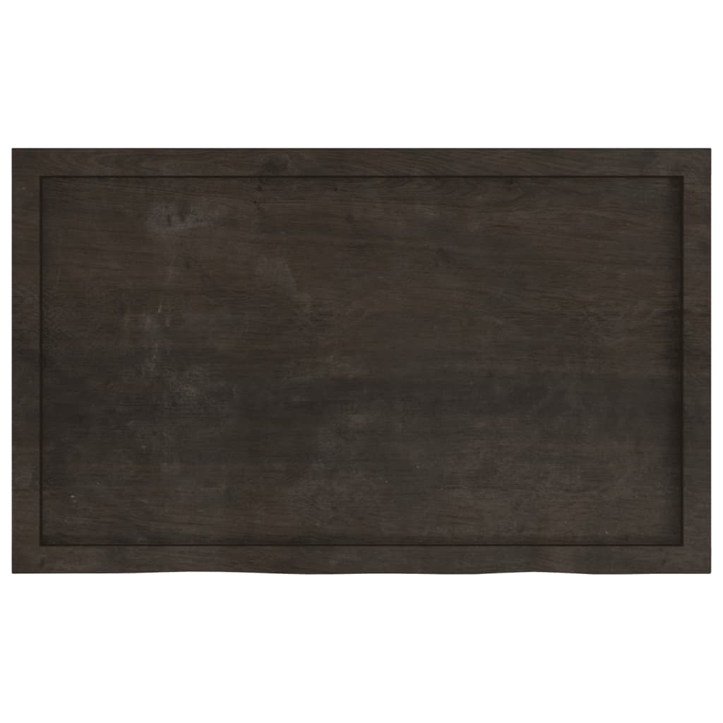 sötétbarna kezelt tömör tölgyfa fali polc 100x60x(2-4) cm
